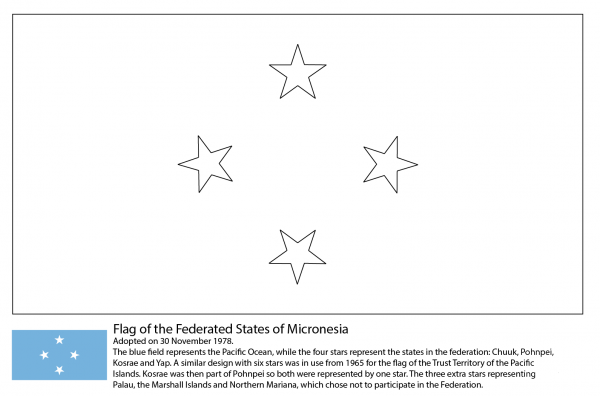 Flag of the Federated States of Micronesia coloring page image