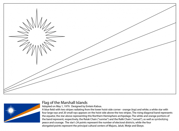 Flag of the Marshall Islands coloring page image