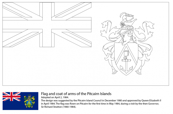 Flag of the Pitcairn Islands coloring page image