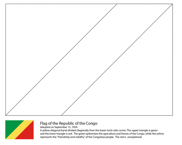 Flag of The Republic of The Congo coloring page image