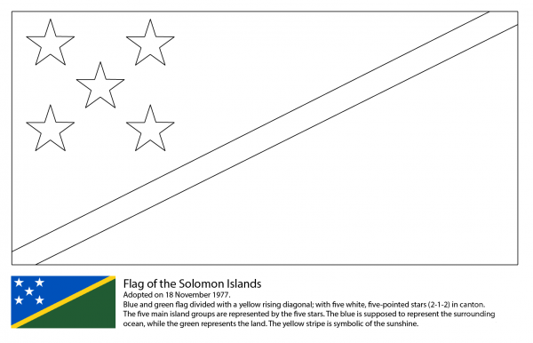 Flag of the Solomon Islands coloring page image