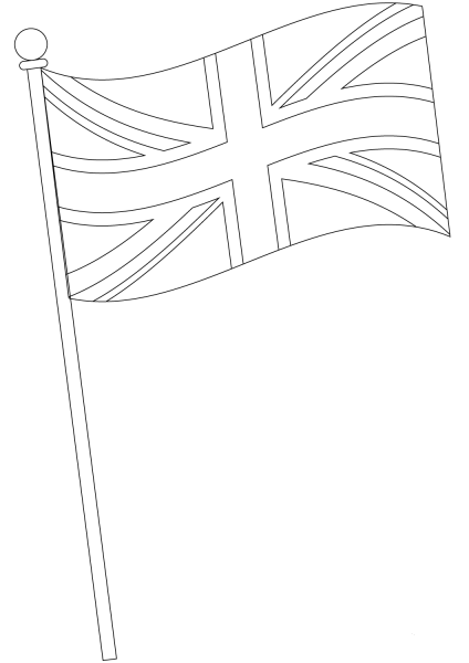 Flag of the United Kingdom coloring page image