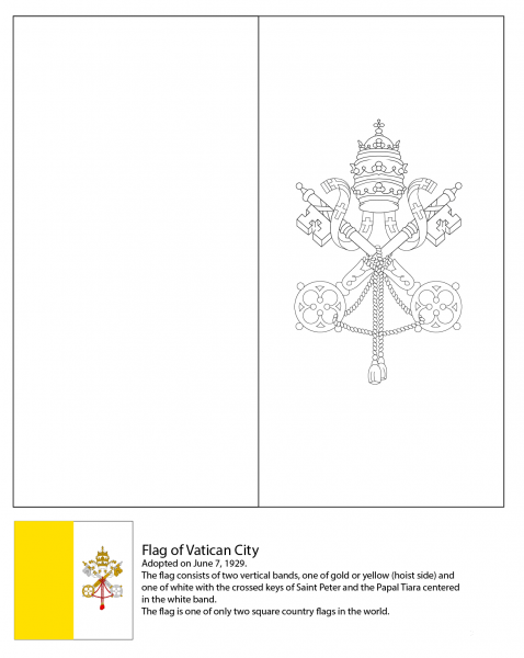 Flag of The Vatican City coloring page image