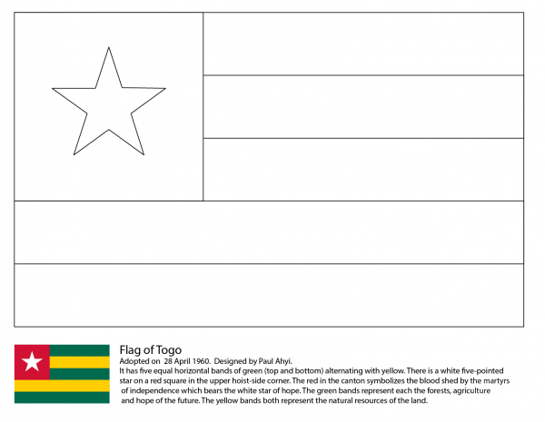 Flag of Togo coloring page image
