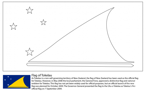 Flag of Tokelau coloring page image
