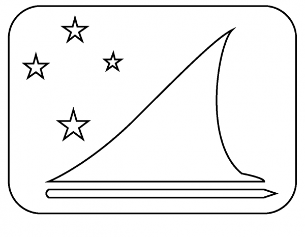 Flag of Tokelau Emoji coloring page image