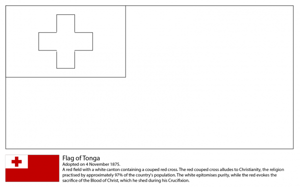 Flag of Tonga coloring page image