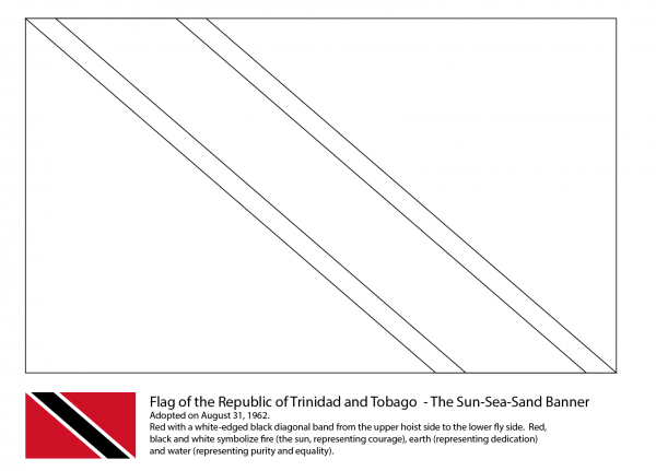 Flag of Trinidad and Tobago coloring page image