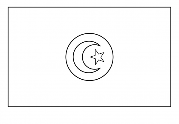 Flag of Tunisia Emoji coloring page image