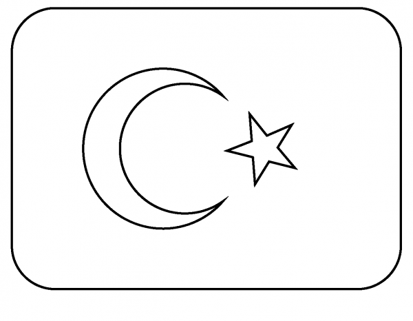 Flag of Turkey Emoji coloring page image