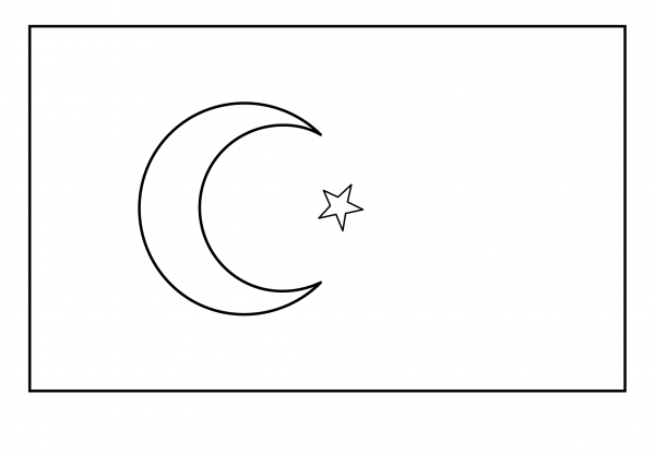 Flag of Turkey Emoji coloring page image