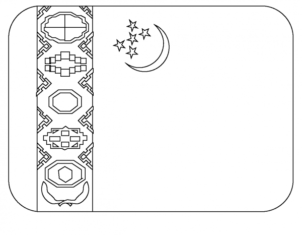 Flag of Turkmenistan Emoji coloring page image