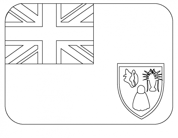 Flag of Turks and Caicos Islands Emoji coloring page image