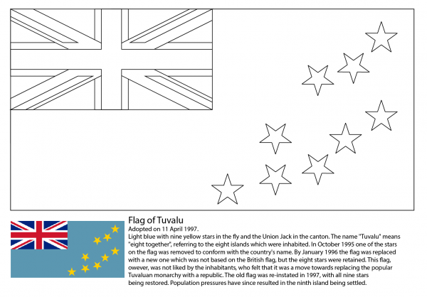 Flag of Tuvalu coloring page image