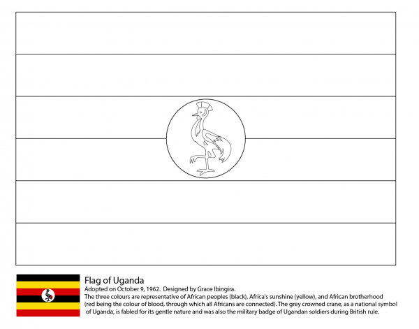 Flag of Uganda coloring page image