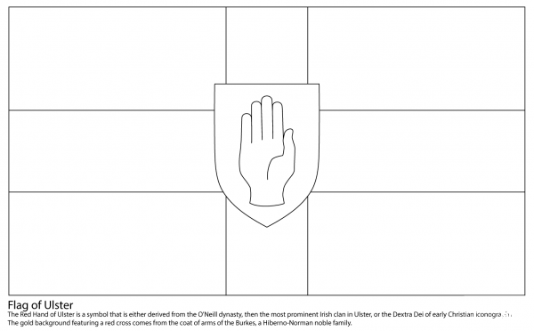 Flag of Ulster coloring page image