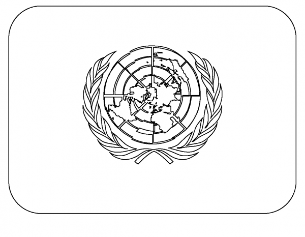 Flag of United Nations Emoji coloring page image