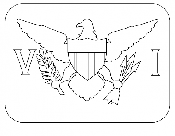 Flag of US Virgin Islands Emoji coloring page image