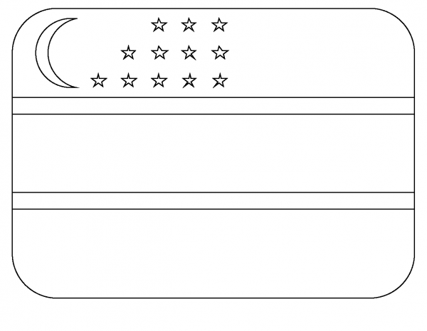 Flag of Uzbekistan Emoji coloring page image