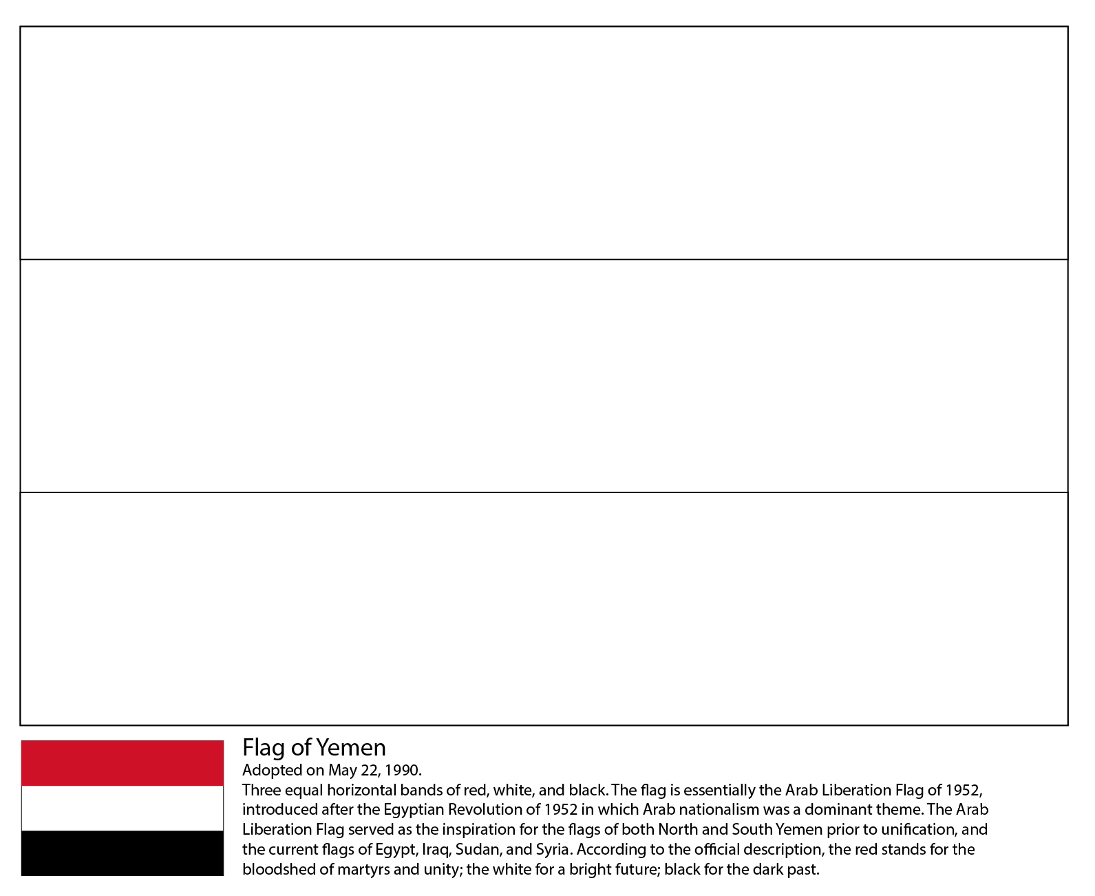 Flag of Yemen coloring page - ColouringPages