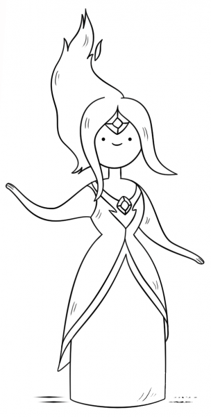 Flame Princess coloring page image