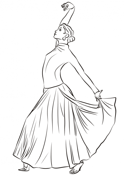 Flamenco coloring page image