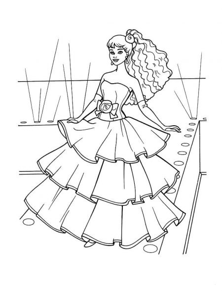 Flamenco Dress  coloring page image