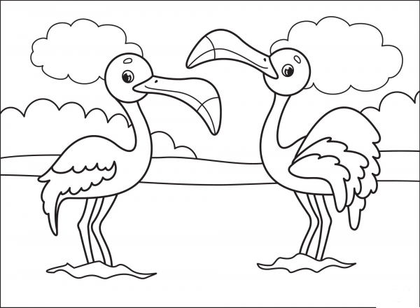 Flamingo coloring page image