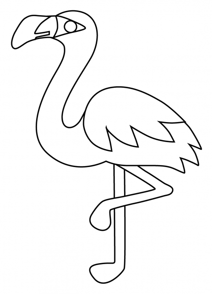 Flamingo Emoji coloring page image