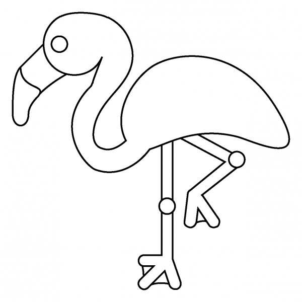 Flamingo Emoji coloring page image