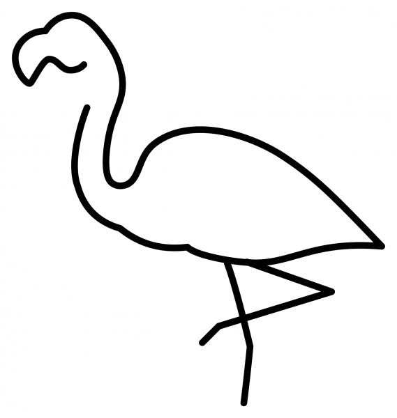 Flamingo Emoji coloring page image