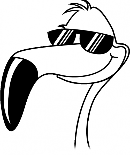 Flamingo With Glasses coloring page image