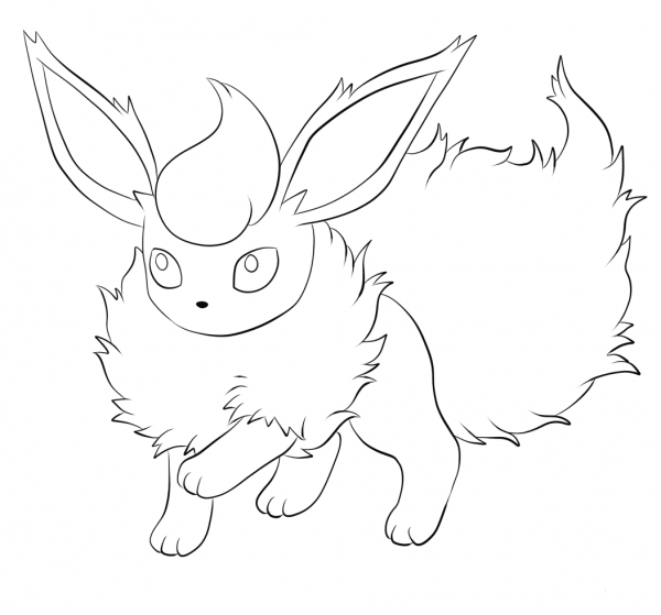Flareon coloring page image