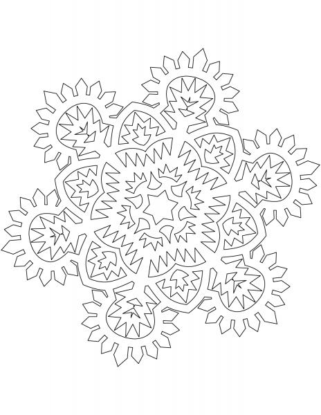 Flashing Snowflake coloring page image