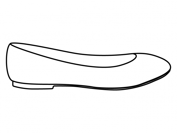 Flat Shoe Emoji coloring page image