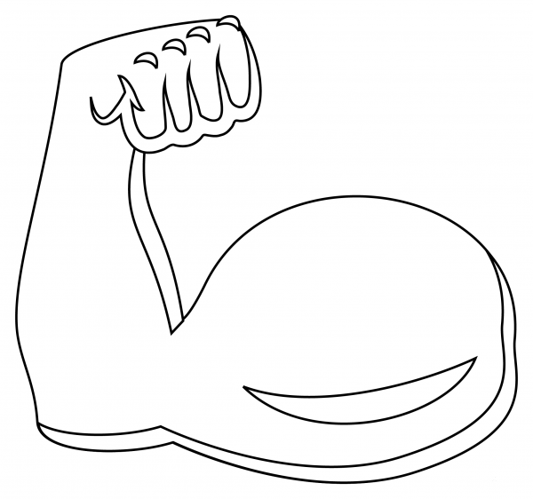 Flexed Biceps coloring page image