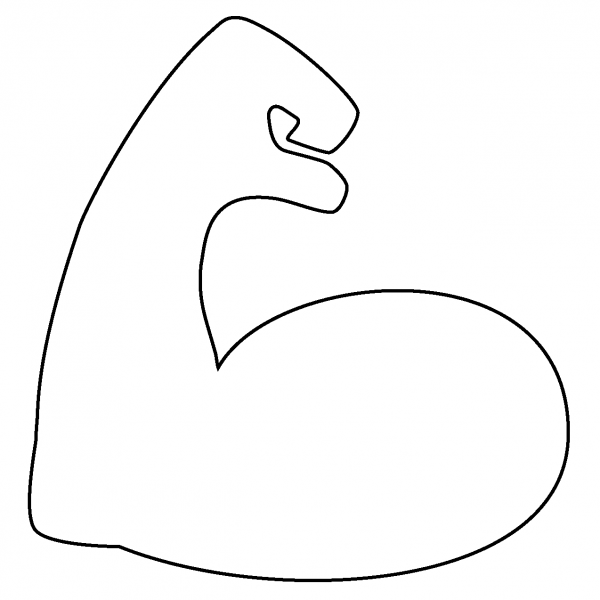 Flexed Biceps Emoji coloring page image