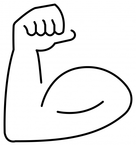 Flexed Biceps Emoji coloring page image