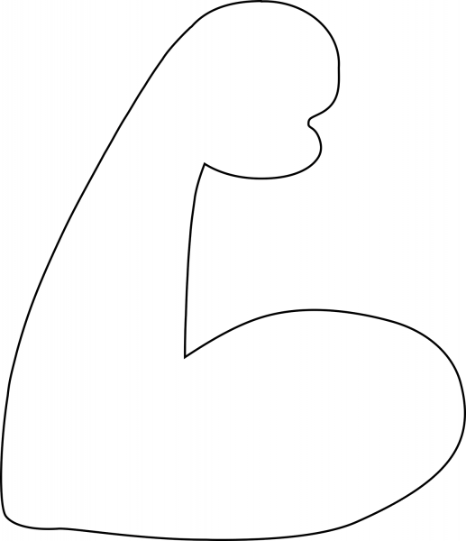 Flexing Biceps Emoji coloring page image