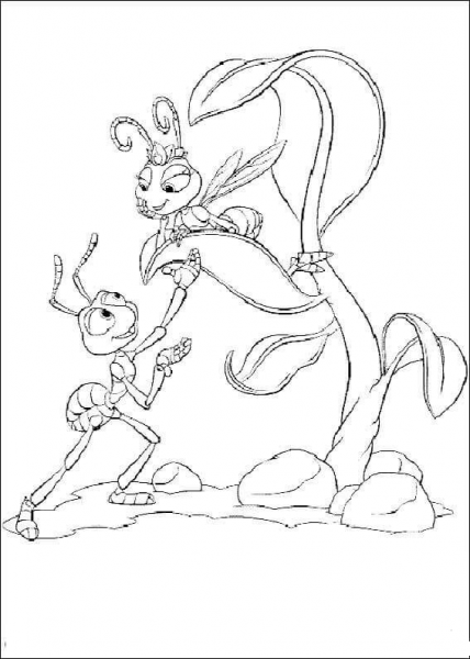 Flik and Atta coloring page image