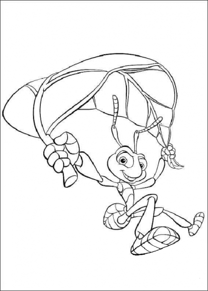 Flik is flying coloring page image