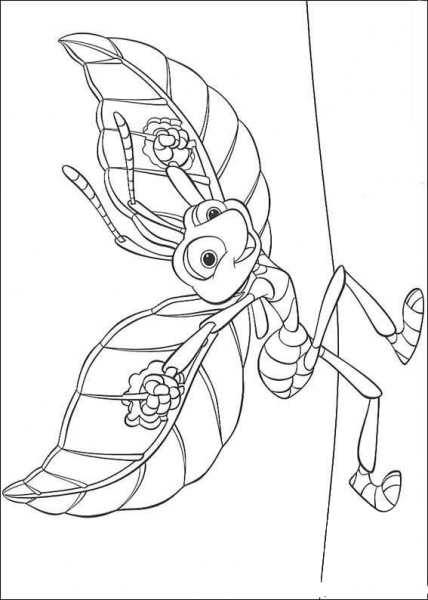 Flik is ready to fly coloring page image