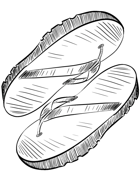 Flip Flops coloring page image