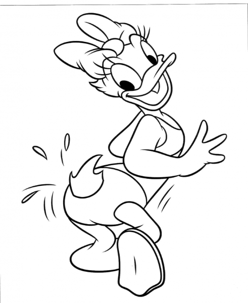 Flirting Donald Duck’s Girl  coloring page image