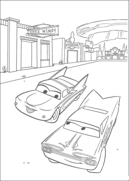 Flo and Ramone coloring page image