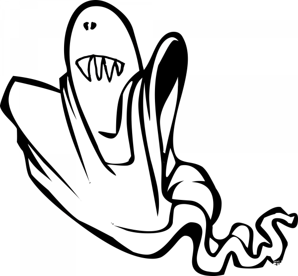 Floating Ghost Teeth coloring page image