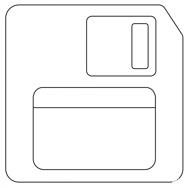 Floppy Disk Emoji coloring page image