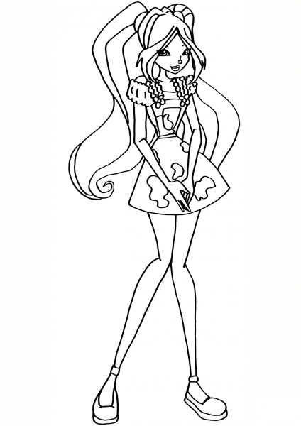 Flora Apron coloring page image