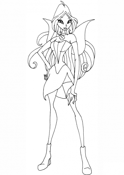 Flora coloring page image