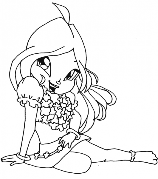 Flora Kid coloring page image